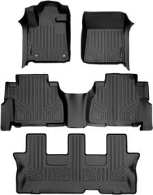 img 4 attached to 🚗 MAXLINER Floor Mats for Toyota Sequoia 2012-2022 | Black | 3 Row Liner Set | 2nd Row Bench Seat