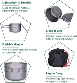 img 2 attached to Ultralight Titanium Pot With Folding Handle And Lid - Perfect For Camping, Hiking, And Picnics - By IBasingo