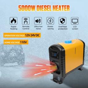 img 3 attached to Diesel Air Heater 5KW 12V 24V With Remote Control, Adjustable Temperature For Car, Truck, RV And Boat - Muffler & LCD Monitor