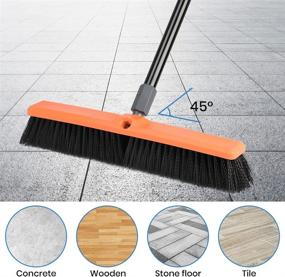 img 3 attached to Premium 18-inch Outdoor Push Broom - Heavy Duty Cleanser for Driveaways, 🧹 Sidewalks, Patios, and Decks, Effectively Removing Dirt, Debris, Sand, Mud, Leaves, and Water