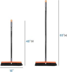 img 1 attached to Premium 18-inch Outdoor Push Broom - Heavy Duty Cleanser for Driveaways, 🧹 Sidewalks, Patios, and Decks, Effectively Removing Dirt, Debris, Sand, Mud, Leaves, and Water