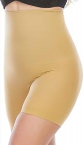 img 4 attached to High Waisted Body Shaper Shorts Tummy Control Shapewear For Women Thigh Slimming Butt Lifter Panties