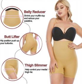 img 3 attached to High Waisted Body Shaper Shorts Tummy Control Shapewear For Women Thigh Slimming Butt Lifter Panties