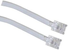 img 1 attached to Short 4 Inch Phone Line Cord Fax Dial Up Modem Landline Small RJ11 Telephone Cable 6P4C (2 Pack) Universally Compatible