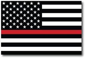 img 1 attached to 🔥 Thin Red Line American Flag Magnet Decal - Support Firefighters & Local Fire Departments | 4x6 Inches, Black, Red, & White | Heavy Duty for Car, Truck, SUV