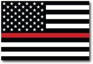 🔥 thin red line american flag magnet decal - support firefighters & local fire departments | 4x6 inches, black, red, & white | heavy duty for car, truck, suv logo