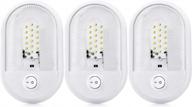 3-pack snowyfox led потолочный светильник для автодомов с выключателем, 10-24 в, 360 люмен, натуральный белый, 4000-4500k, сменное внутреннее освещение для жилых автофургонов, прицепов, кемперов логотип