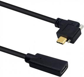 img 2 attached to Удлинительный кабель Poyiccot USB C между мужчинами и женщинами, 1 фут, одновинтовая фиксация USB Type C, мужчина на тип C, женский удлинитель, кабель для передачи данных и зарядный кабель для промышленных устройств типа C