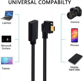 img 3 attached to Poyiccot USB C Male To Female Extension Cable 1Feet, Single Screw Locking USB Type C Male To Type C Female Extender Data And Charging Cable For Industrial Type C Devices