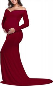 img 4 attached to Capture Forever: JustVH Fitted Cross-Front Maternity Gown For Stunning Photoshoots