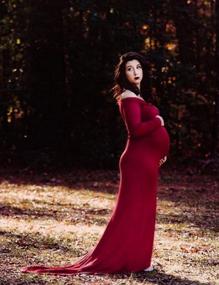 img 1 attached to Capture Forever: облегающее платье для беременных JustVH с перекрестным вырезом для потрясающих фотосессий