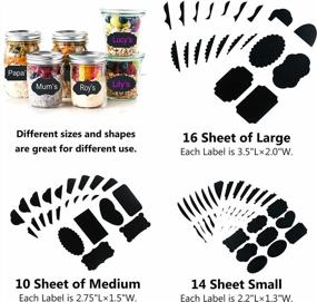 img 3 attached to Chalkboard Labels Set, Tebik 289 Pack Large Medium And Small Chalkboard Stickers, Chalk Markers & Spice Labels Reusable For Home Office School Bars Shops Pantry Storage Jars Glass Bottles Crafts