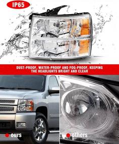 img 1 attached to 2007-2013 Chevy Silverado 1500 / 2007-2014 Chevy Silverado 2500HD 3500HD Chrome Headlight Assembly With Amber Reflector - Passenger & Driver Side (PetGirl)