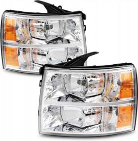 img 4 attached to 2007-2013 Chevy Silverado 1500 / 2007-2014 Chevy Silverado 2500HD 3500HD Chrome Headlight Assembly With Amber Reflector - Passenger & Driver Side (PetGirl)