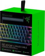 razer pbt keycap + coiled cable upgrade set: durable doubleshot pbt - universal compatibility - keycap removal tool & stabilizers - tactically coiled & designed - braided fiber cable - classic black logo