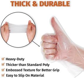 img 2 attached to 🧤 (200) KLEX 200 BPA-Free Disposable Heavyweight Cast Poly CPE Gloves: Latex & Powder-Free, Large Size - Safe for Food Handling, Prep | Embossed PE Plastic Glove (200 Count)