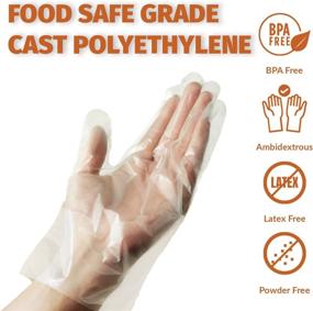 img 3 attached to 🧤 (200) KLEX 200 BPA-Free Disposable Heavyweight Cast Poly CPE Gloves: Latex & Powder-Free, Large Size - Safe for Food Handling, Prep | Embossed PE Plastic Glove (200 Count)