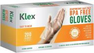 🧤 (200) klex 200 bpa-free disposable heavyweight cast poly cpe gloves: latex & powder-free, large size - safe for food handling, prep | embossed pe plastic glove (200 count) logo