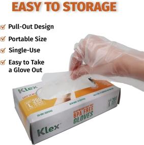 img 1 attached to 🧤 (200) KLEX 200 BPA-Free Disposable Heavyweight Cast Poly CPE Gloves: Latex & Powder-Free, Large Size - Safe for Food Handling, Prep | Embossed PE Plastic Glove (200 Count)