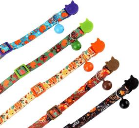 img 2 attached to 🦃 5-Pack Thanksgiving Cat Collar Breakaway with Bell - BoomBone Safety Puppy Collars