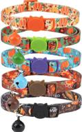 🦃 5-pack thanksgiving cat collar breakaway with bell - boombone safety puppy collars logo