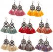 boho fan shape tassel earrings: 8 pairs for women and girls - creative gift idea logo