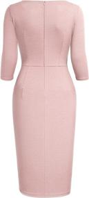 img 3 attached to AISIZE Sleeve Ruched Elegant Business Women's Clothing : Dresses