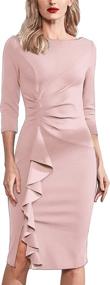 img 2 attached to AISIZE Sleeve Ruched Elegant Business Women's Clothing : Dresses