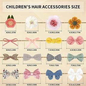 img 3 attached to 🎀 Adorable 16PCS Newborn Headbands for Girls – Flower Bows, Nylon Hairbands, Handmade Accessories for Baby Girls & Toddlers