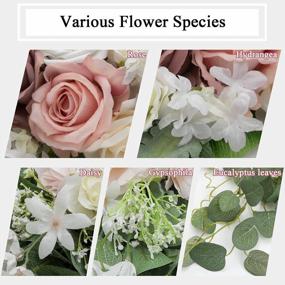 img 2 attached to Add Elegance To Your Wedding Or Home Decor With SHACOS 30 Inch Artificial Peony Rose Flower Swag With Eucalyptus Leaves In Dusty Pink