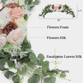 img 3 attached to Add Elegance To Your Wedding Or Home Decor With SHACOS 30 Inch Artificial Peony Rose Flower Swag With Eucalyptus Leaves In Dusty Pink