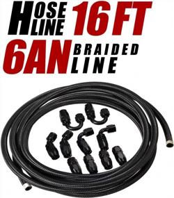 img 3 attached to 16Ft Vincos AN6 Nylon & Stainless Steel Braided Fuel Hose + 6An Fitting Kit For Leak-Free Oil & Gas Transfer