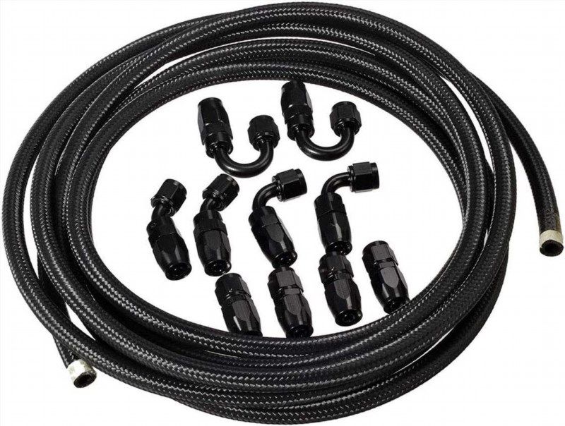 HPS Performance Nylon Stainless Steel Braided Hose, Black