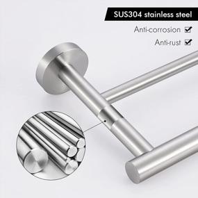 img 1 attached to Sleek And Durable: KES Double Towel Bar Made With SUS 304 Stainless Steel Brushed Finish For Bathroom And Kitchen, 16 Inch Size - A2001S40-2