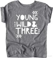 🎉 young wild and three: adorable 3rd birthday shirt for toddler girls логотип