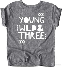 img 4 attached to 🎉 Young Wild and Three: Adorable 3rd Birthday Shirt for Toddler Girls