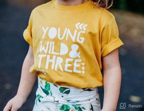 img 2 attached to 🎉 Young Wild and Three: Adorable 3rd Birthday Shirt for Toddler Girls