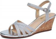 temofon women's wedge sandals low heels sparkly dress sandals summer glitter strappy open toe wedges sandals shoes logo
