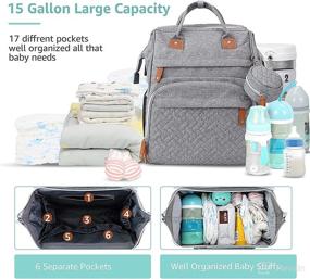 img 3 attached to 🎒 Convenient Diaper Bag Backpack: Changing Station, Waterproof Pad, Sunshade, & Toy Bar - Ideal for Boys & Girls