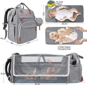 img 1 attached to 🎒 Convenient Diaper Bag Backpack: Changing Station, Waterproof Pad, Sunshade, & Toy Bar - Ideal for Boys & Girls