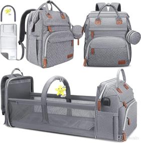 img 4 attached to 🎒 Convenient Diaper Bag Backpack: Changing Station, Waterproof Pad, Sunshade, & Toy Bar - Ideal for Boys & Girls