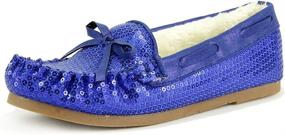 img 4 attached to Doll Maker Sequins Sparkle Moccasin Girls' Shoes ~ Flats