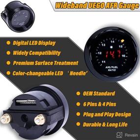 img 3 attached to 🔍 High-Precision Wideband UEGO Air/Fuel Ratio Gauge Kit with AFR Controller, 52mm (2-1/16”) Display and 4.9 LSU Sensor