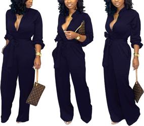 img 1 attached to 👗 Lantern Jumpsuits: Chic and Professional Clothing for Women - Explore the Best Selection of Business Waistband Jumpsuits at Jumpsuits, Rompers & Overalls