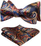 formal paisley bow tie and pocket square set for men - hisdern self tie bowtie, ideal for tuxedo, weddings and events logo