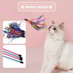 img 2 attached to Engage Your Feline Friend With Vanvene'S 4PCS Interactive Cat Feather Toy Wand Featuring Sound Paper, Tassels, And Soft Line Tube