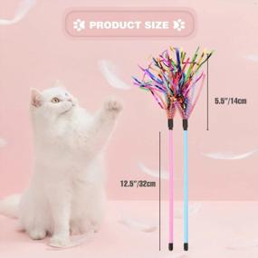 img 3 attached to Engage Your Feline Friend With Vanvene'S 4PCS Interactive Cat Feather Toy Wand Featuring Sound Paper, Tassels, And Soft Line Tube