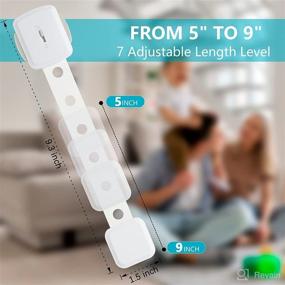img 3 attached to Pugala Safer Version Child Safety Strap Lock: Double Lock Fridge & 🔒 Cabinet Lock Set (12PCS, White) - No Drilling, Self Adhesive, Child Proof Solution