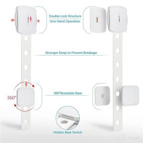img 2 attached to Pugala Safer Version Child Safety Strap Lock: Double Lock Fridge & 🔒 Cabinet Lock Set (12PCS, White) - No Drilling, Self Adhesive, Child Proof Solution