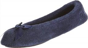 img 4 attached to Comfy Style For Any Setting: Women'S Isotoner Terry Ballerina Slipper With Cute Bow Detail